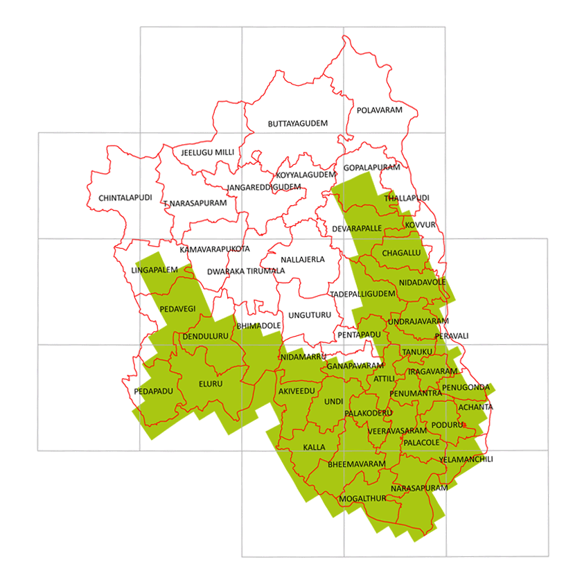 Storm surge inundation map for cyclone with wind speed 